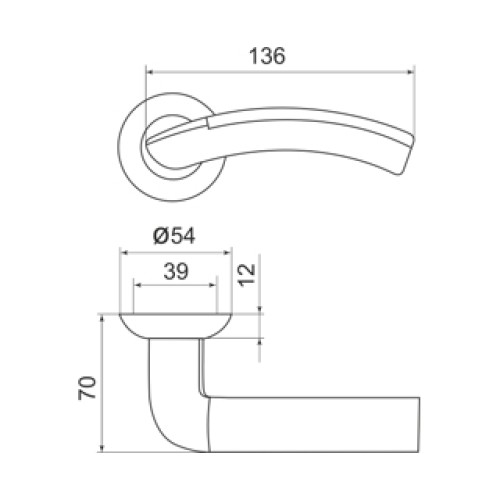 Ручка раздельная Libra LD27-1SN/CP-3 матовый никель/хром