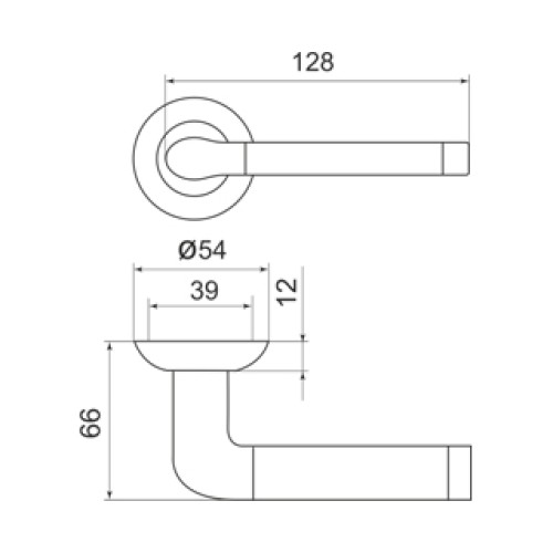 Ручка раздельная Stella LD28-1SN/CP-3 матовый никель/хром
