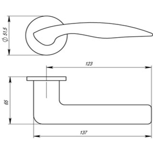 Ручка раздельная Wave URS AB-7 Бронза