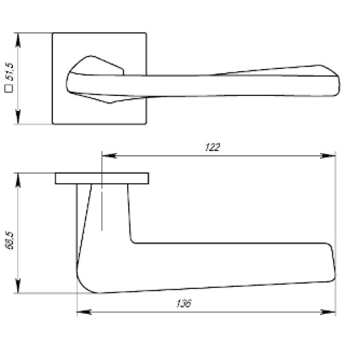 Ручка раздельная Torso USS SN-3 Матовый никель
