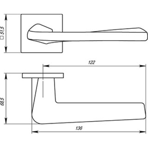 Ручка раздельная Torso USS CP-8 Хром