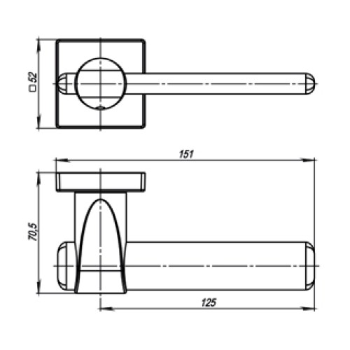 Ручка раздельная AJAX USQ1 SN/CP/SN-12 Матовый никель/Хром/Матовый никель