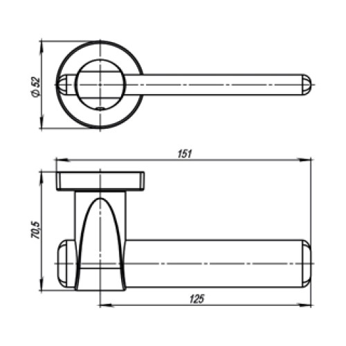 Ручка раздельная AJAX URB1 SN/CP/SN-12 Матовый никель/Хром/Матовый никель