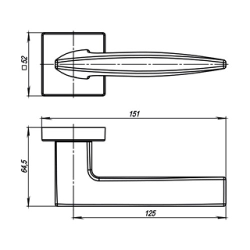 Ручка раздельная SQUID USQ9 SN-3 Матовый никель