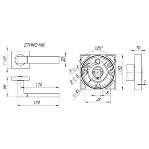 Ручка раздельная ETHNO KM SN/CP-3