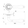 Ручка раздельная Silvia CL 1 AS/LWP-109 Античное серебро/беж фарфор