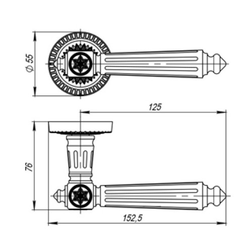Ручка раздельная Matador CL4-BB-17 Коричневая бронза
