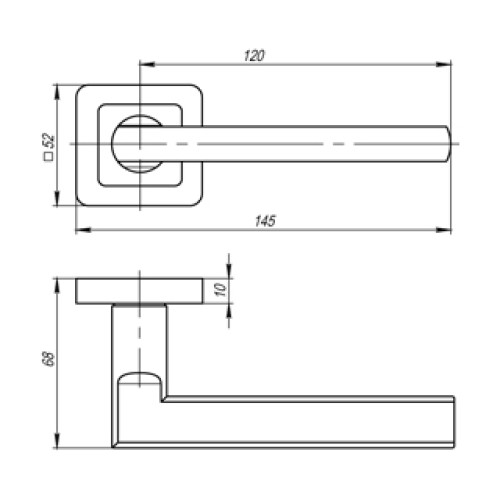 Ручка раздельная PLUTON QR GR/CP-23 графит/хром
