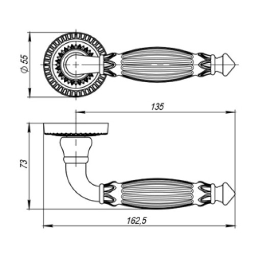 Ручка раздельная Bella CL2-OB-13 Античная бронза