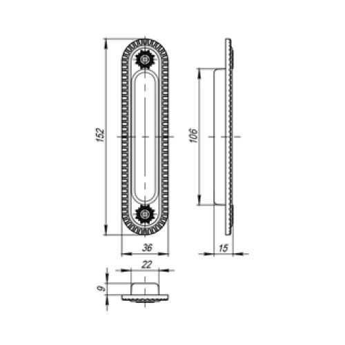 Ручка для раздвижных дверей SH010/CL SILVER-925 Серебро 925