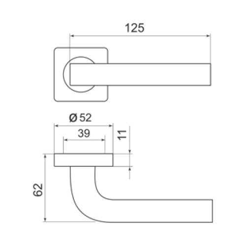 Ручка раздельная KEA SQ001-21SN-3 матовый никель
