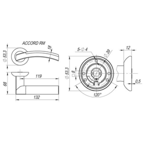 Ручка раздельная ACCORD RM SN/CP-3