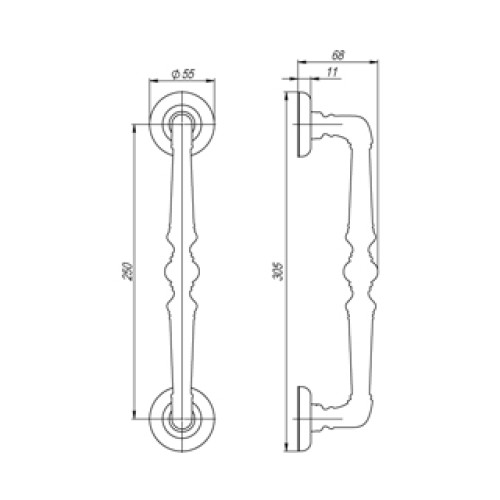 Ручка-скоба PALAZZO PULL SM RB-10 французское золото (1 штука)