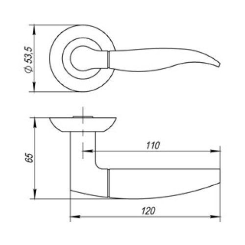 Ручка раздельная PELICAN TL SG/GP-4 матовое золото/золото