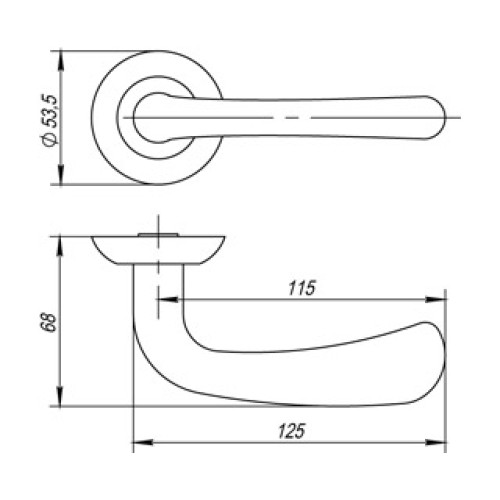 Ручка раздельная SIMFONIA TL SG/GP-4 матовое золото/золото