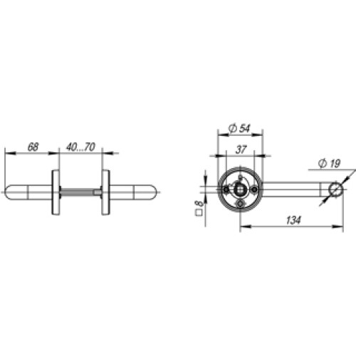 Ручка раздельная DSS-0203/19 (нержавейка), квадрат 8×110 мм