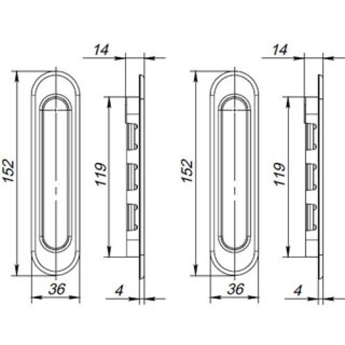 Ручки для раздвижных дверей Soft LINE SL-010 AB