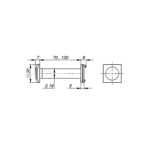 VIEWER Fuaro 4 DVQ 70х130/16 CP Хром