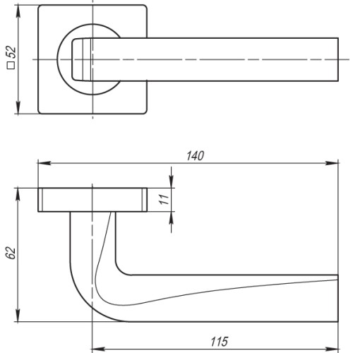 Ручка раздельная KEA SQ001-21MWSC-33 Итальянский тисненый