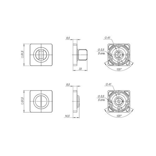 Ручка поворотная BK6.K.JK51 (BK6 JK) BL-24 черный