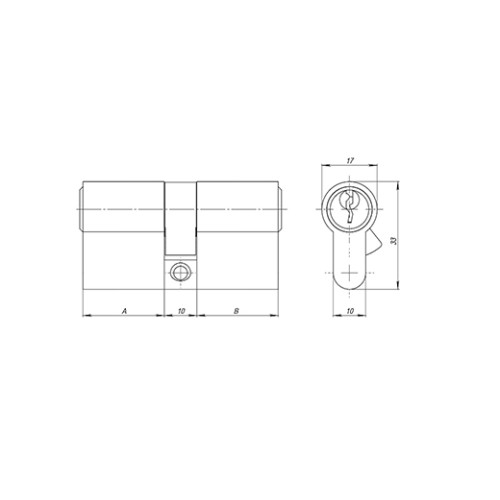Цилиндровый механизм AZ100/80 mm (35+10+35) CP хром 5 кл.