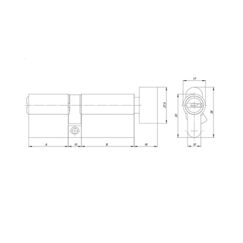 Цилиндровый Ajax механизм AZ202/80 mm (35+10+35) CP хром 5 кл.