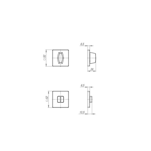 Ручка поворотная BK6.K.SL52 (BK6 SL) GR-23 графит