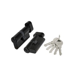 Цилиндровый механизм (100 ZM/60) 1000ZMKnob60(25+10+25) BL черный 5Key с вертушкой