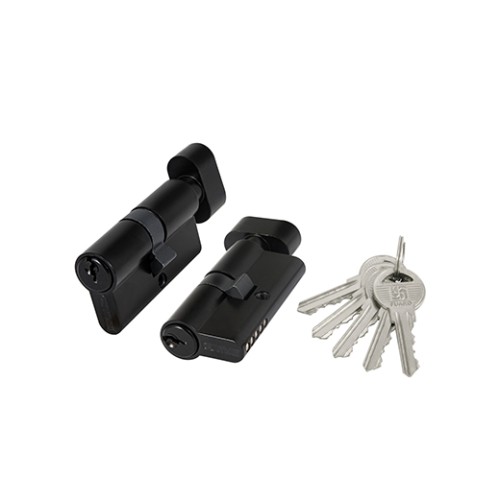 Цилиндровый механизм (100 ZM/70) 1000ZMKnob70(30+10+30) BL черный, 5 кл. с вертушкой