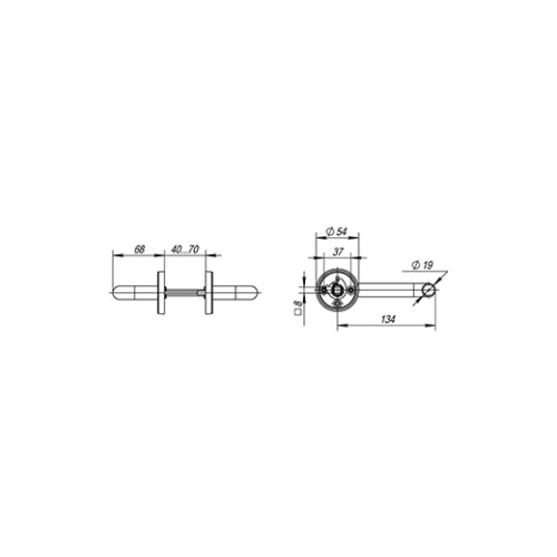 Ручка раздельная R.DSS201-0203/19 (DSS-0203/19) INOX 201 black