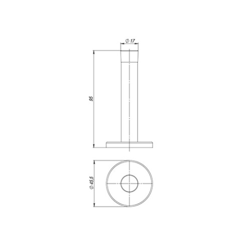 Упор дверной настенный STOPPER/M.15 INOX (нерж. сталь)