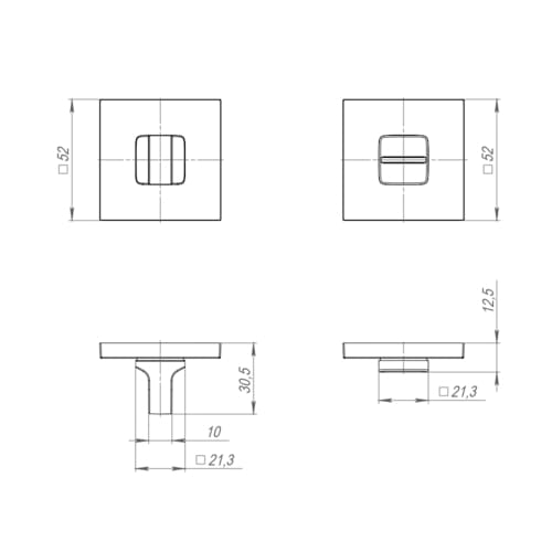 Ручка Ajax (Аякс) поворотная BK6.K.JS51 (BK6 JS) BL-24 черный