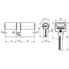 Цилиндровый механизм R600/70 mm (30+10+30) CP хром 5 кл.