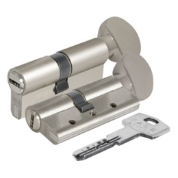 Цилиндровый механизм с вертушкой 164 DBM-E/90 (40+10+40) mm никель 5 кл. БЛИСТЕР