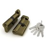Цилиндровый механизм с вертушкой 100 ZM 70 mm (30+10+30) AB бронза 5 кл.