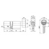 Цилиндровый механизм с вертушкой 100 ZM 80 mm (30+10+40) CP хром 5 кл.