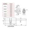 Цилиндровый Punto (Пунто) механизм со штоком Z407/85 mm (50+10+25) CP хром 5 кл.