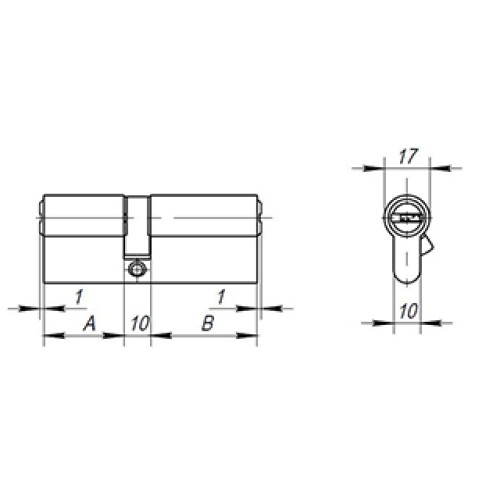 Цилиндровый механизм  AX200/60 mm (25+10+25) CP хром 5 кл.
