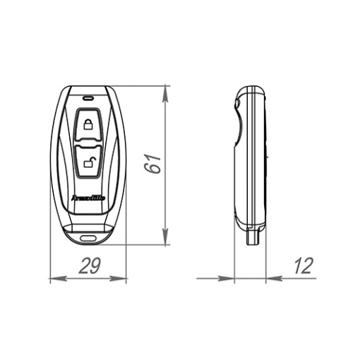 Брелок управления RC.RT01.04 BL Черный