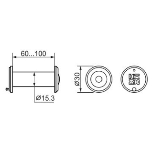 DVZ2, 16/200/60×100 (оптика пластик, угол обзора 200) CP Хром