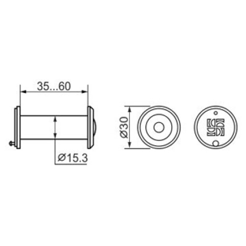 DVZ1, 16/200/35×60 (оптика пластик, угол обзора 200) GP Золото (подвес)