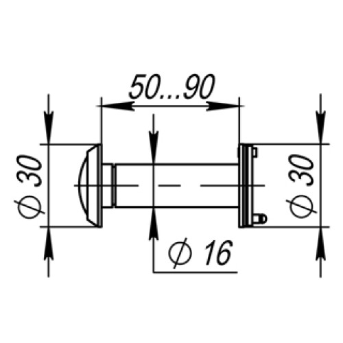 DVZ3, 16/200/50×90 (оптика пластик, угол обзора 200) AB Бронза