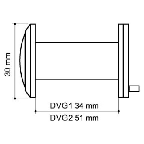 Глазок дверной, стеклянная оптика DVG1, 16/35х60 GP Золото