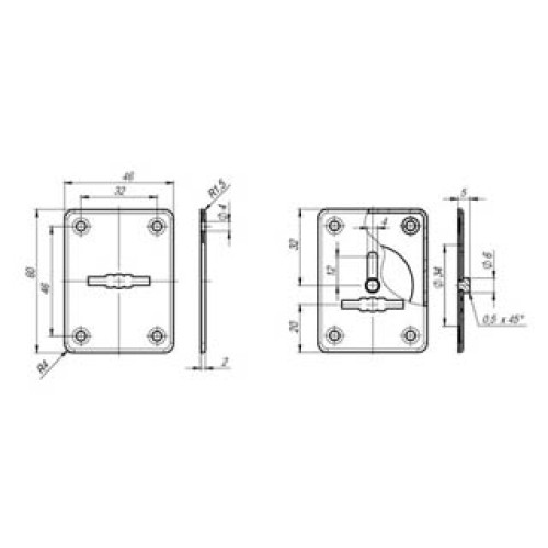 Накладка на сувальдный замок ESC.S-lift+S/K.set (ESC081/082) хром (2шт.)
