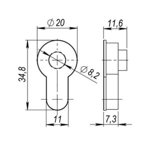 Вставка под шток для CYLINDER 1SN-3 мат.никель