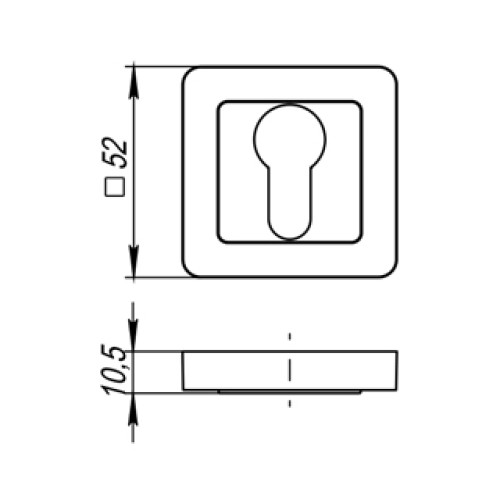 Накладка под цилиндр ET QR GR/CP-23 графит/хром