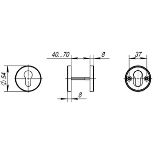 Накладка под цилиндр DSS-02-ET (нержавейка)