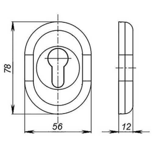 Накладка под цилиндр ESC-12C BL-24 черный (1 шт)