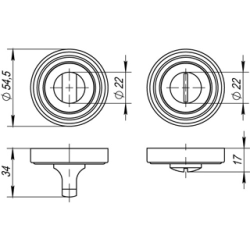 Ручка поворотная BK6 ML SN/CP-3 матовый никель/хром