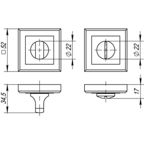 Ручка поворотная BK6 QL GR/CP-23 графит/хром